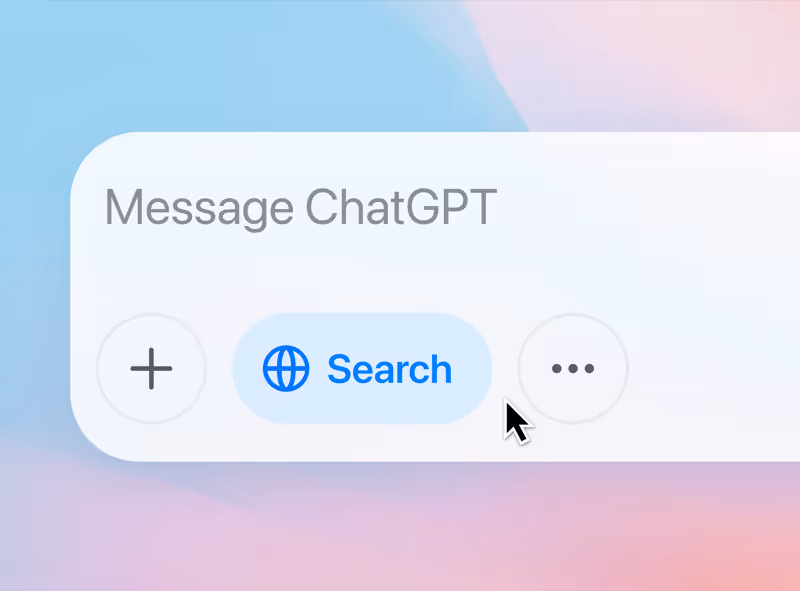 A graphic containing a search box that reads "message Chat GPT"